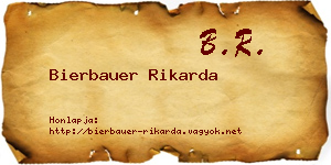 Bierbauer Rikarda névjegykártya